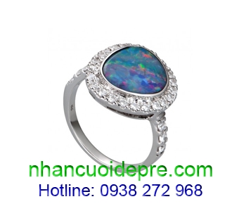 Nhẫn Nữ vàng 14K gắn đá Opal